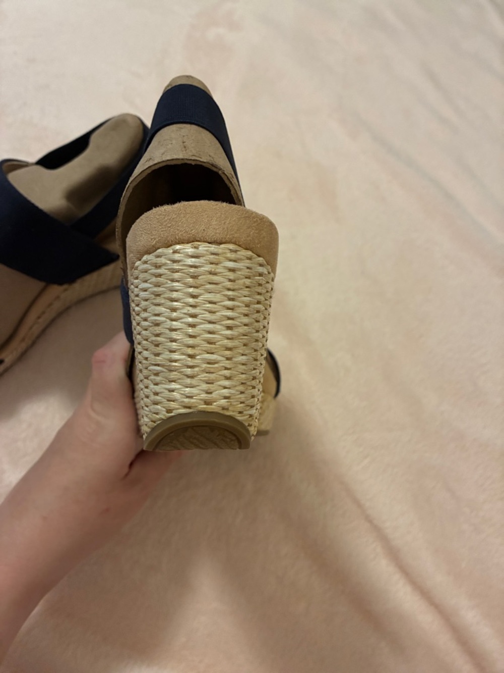 Life Stride Navy Slingback Wedge Sandals - Picture 5 of 7
